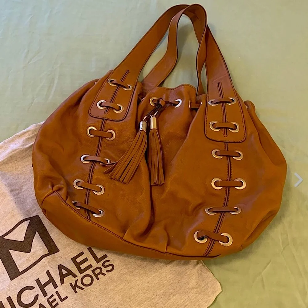 Michael Kors Astor Grommeted Laced Hobo